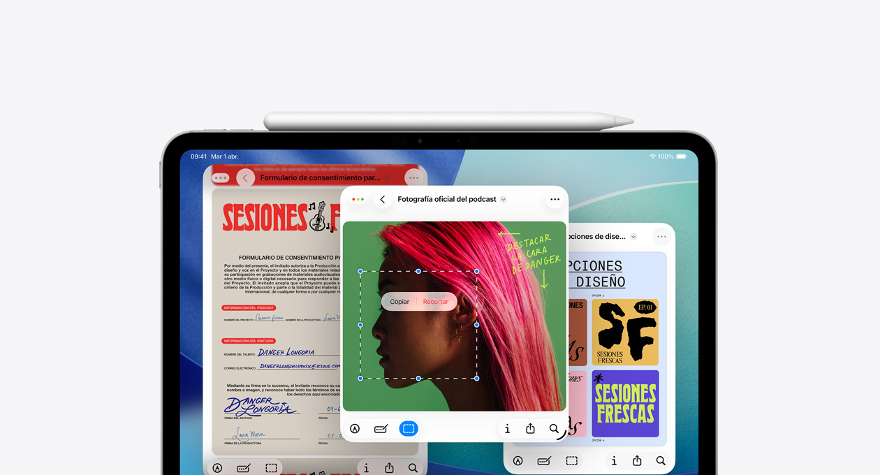 Un iPad, que muestra la nueva app Vista Previa