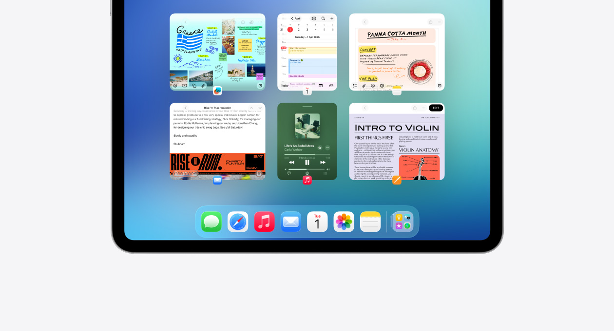 iPad screen demonstrating Exposé feature