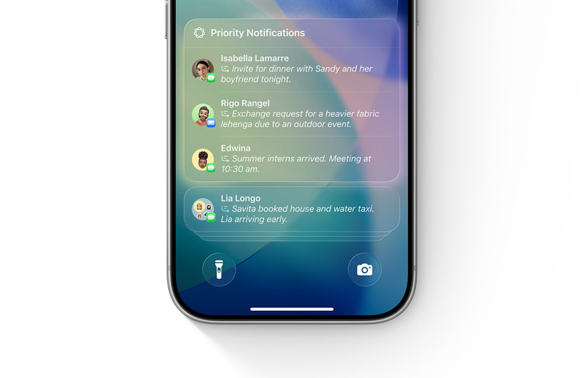 iPhone with Reduce Notifications Focus enabled shows a single notification marked ‟maybe important.”