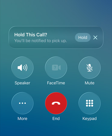 A Tartási asszisztens kezelőfelülete a /// Telefon appban.