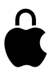 Apple-logo med hængelås formet som et U i stedet for stilken