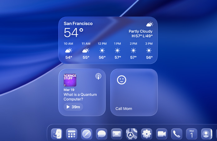 Låseskærm med Liquid Glass-widgets